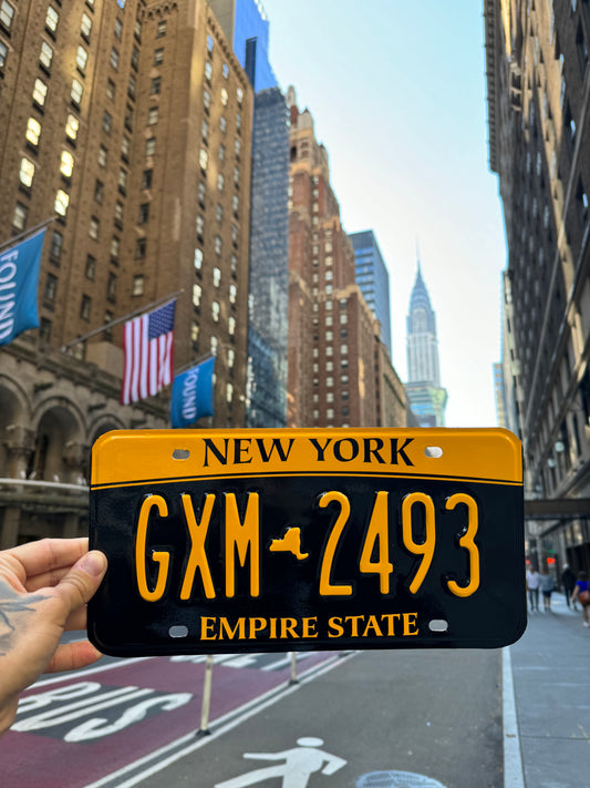 NYC New York black Yellow Plate Vinyl Wrap Custom License plate DIY kit