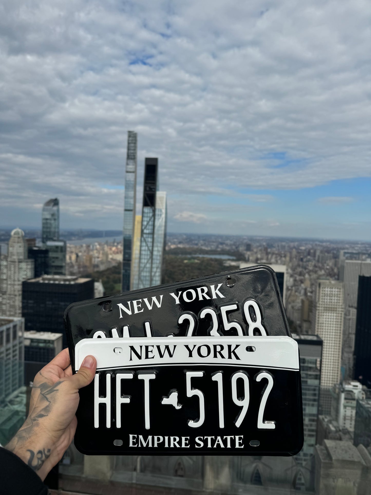 NYC New York black White w/bar Plate Vinyl Wrap Custom License plate DIY kit