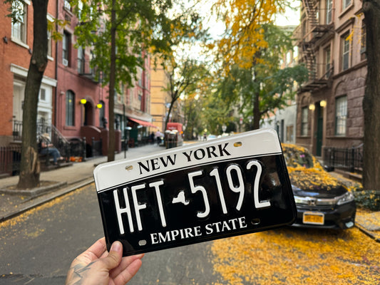 NYC New York black White w/bar Plate Vinyl Wrap Custom License plate DIY kit