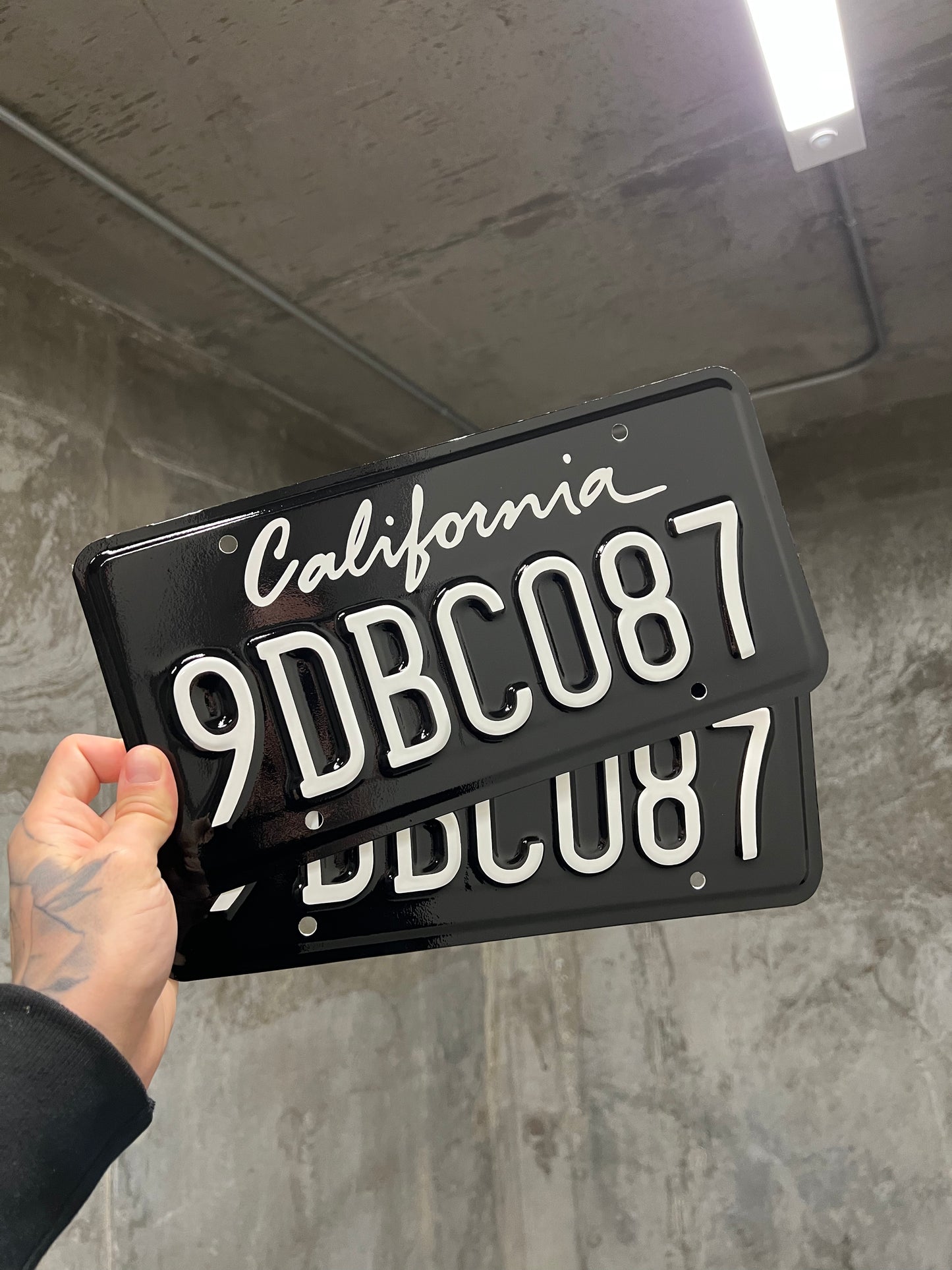 California Black and White License Plate