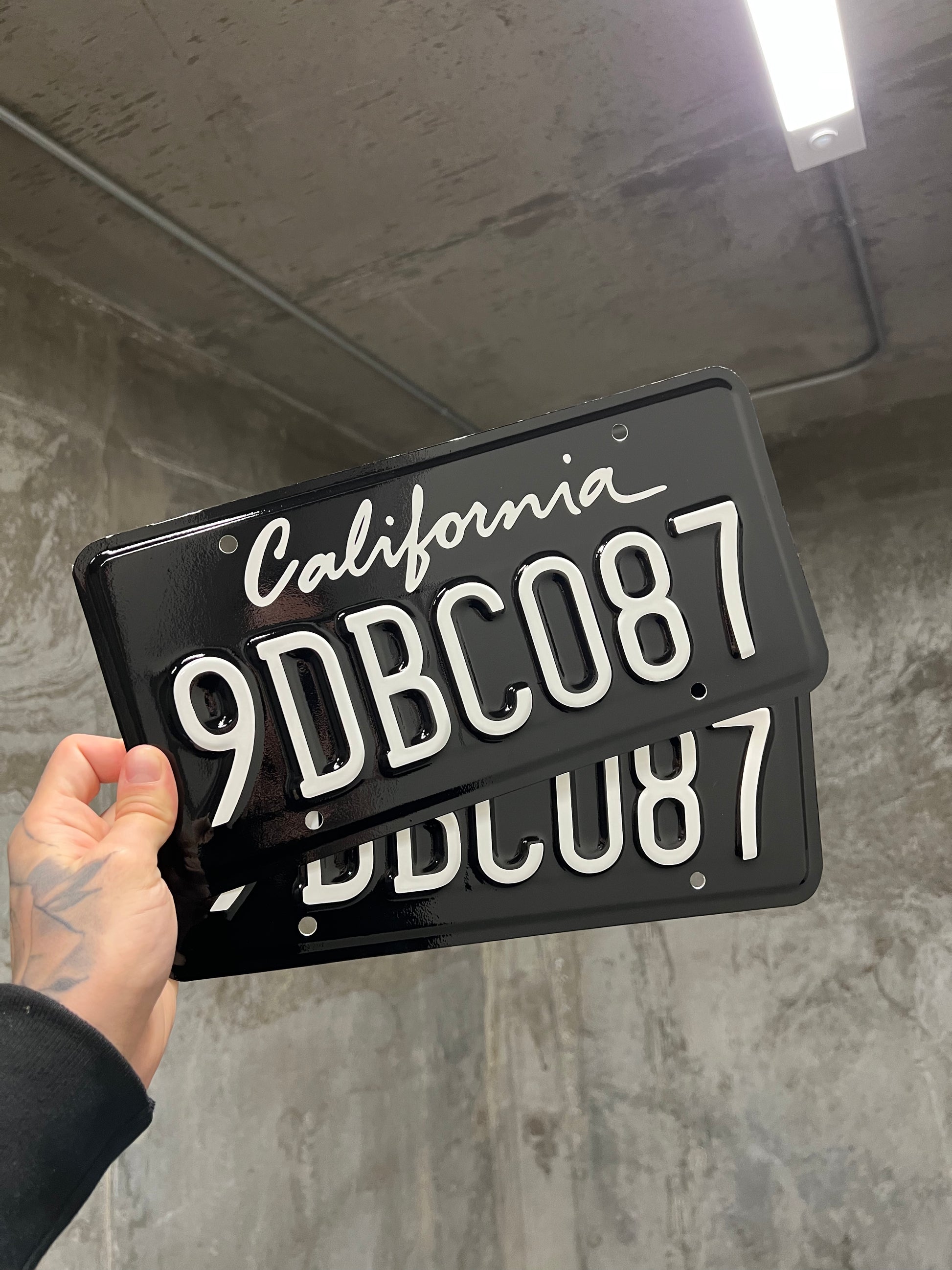 California Black and White License Plate