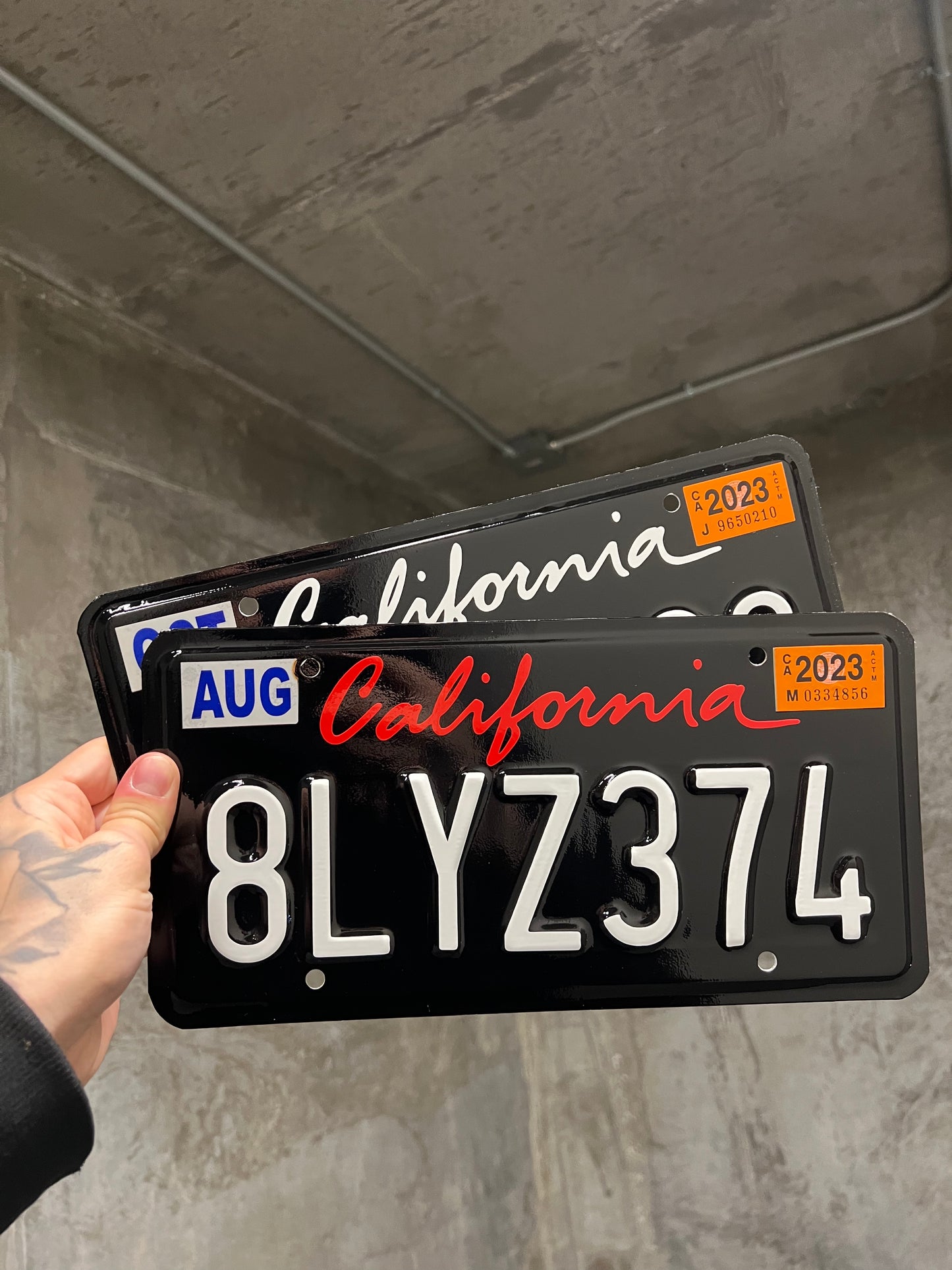 California black white Plate Vinyl Wrap Custom License plate DIY kit