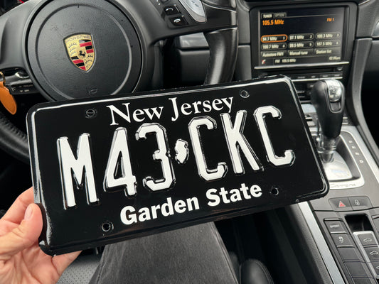 New Jersey US state black white Plate Vinyl Wrap Custom License plate DIY kit